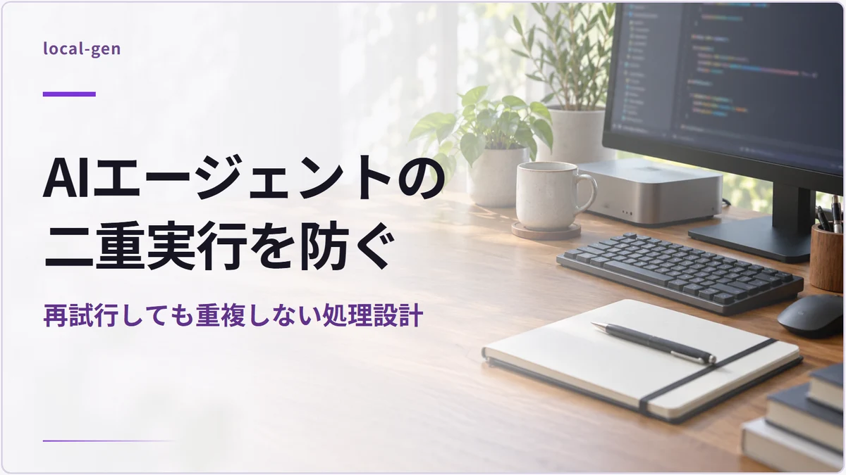 AIエージェントの二重実行を防ぐ — 再試行しても重複しない処理設計
