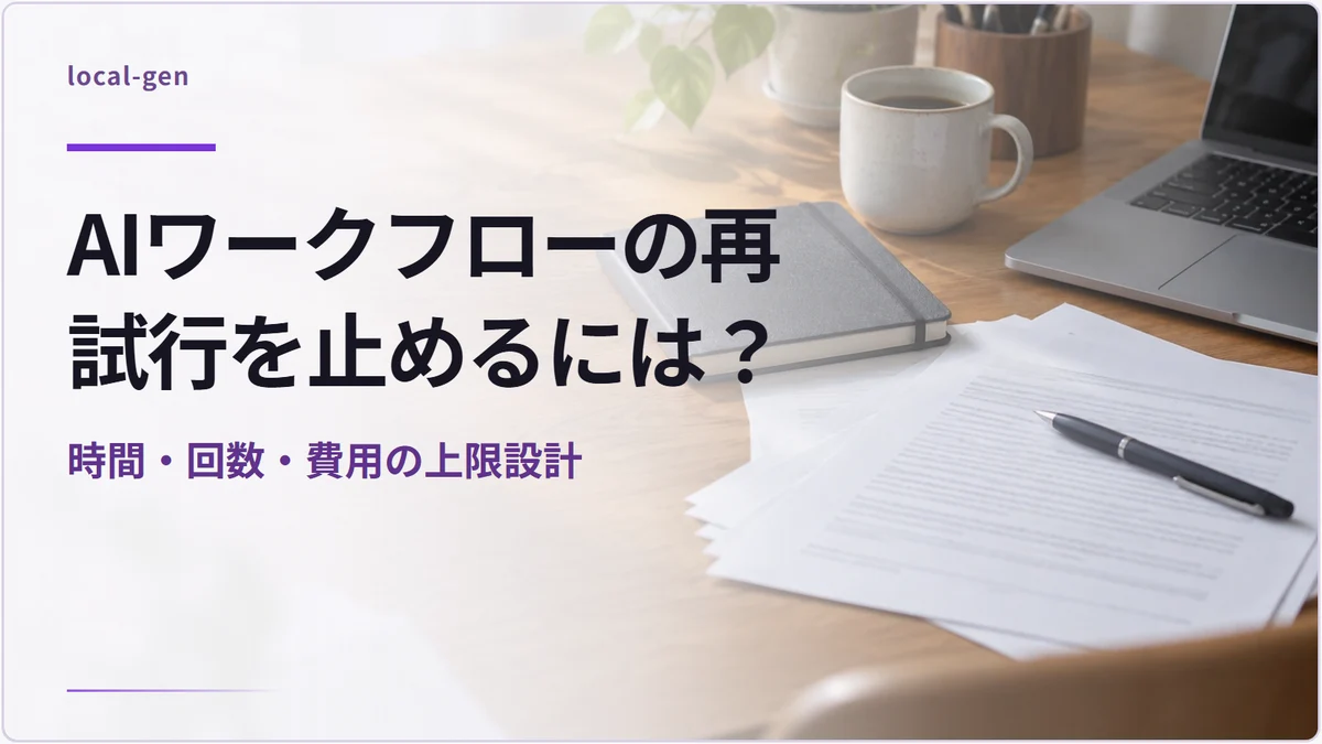 AIワークフローの再試行を止めるには？ — 時間・回数・費用の上限設計