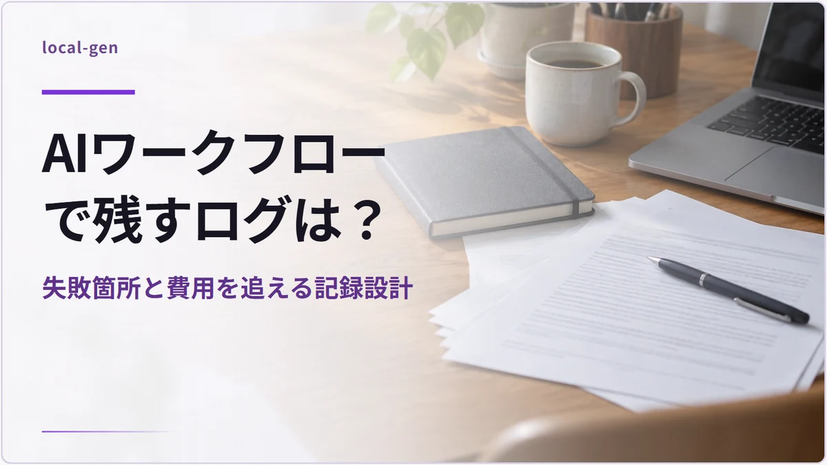 AIワークフローで残すログは? — 失敗箇所と費用を追える記録設計