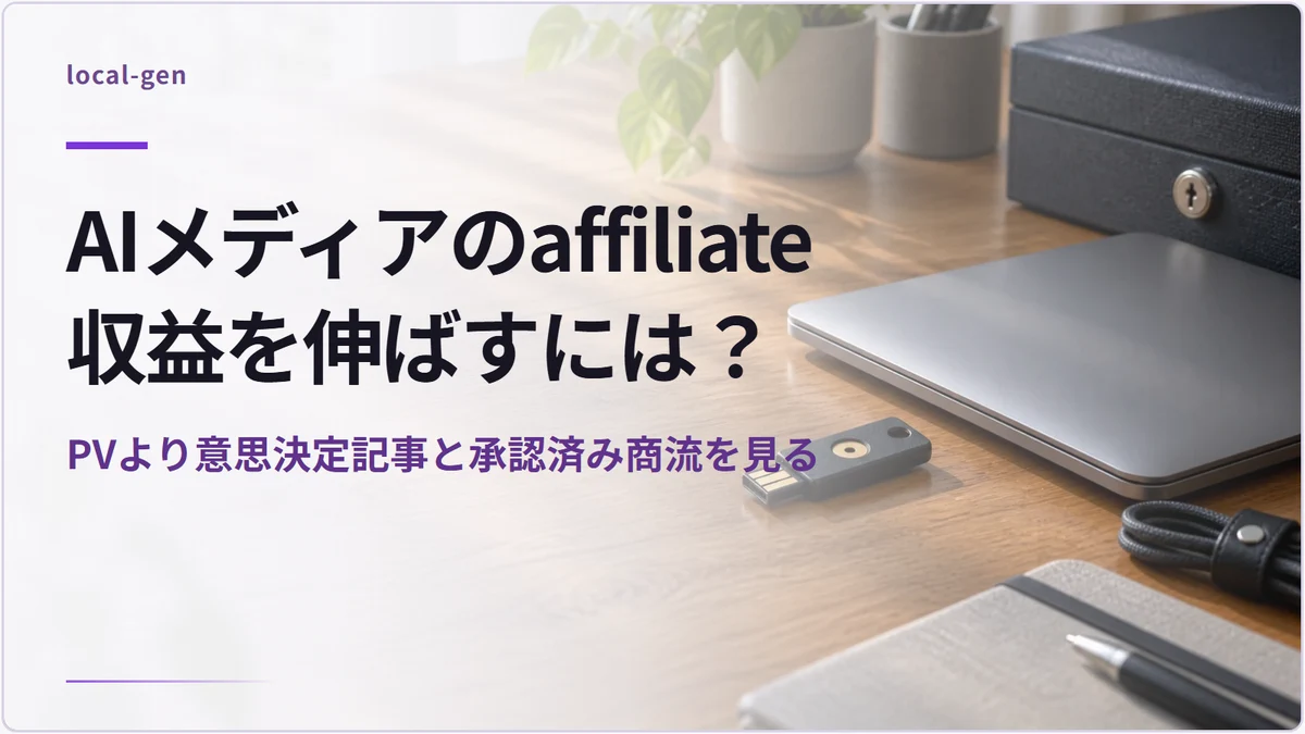AIメディアのaffiliate収益を伸ばすには？ — PVより意思決定記事と承認済み商流を見る