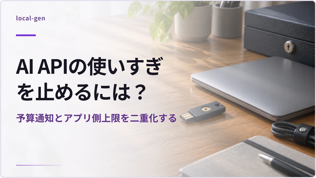 AI APIの使いすぎを止めるには？ — 予算通知とアプリ側上限を二重化する