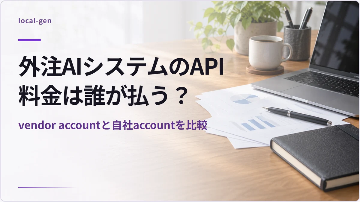 外注AIシステムのAPI料金は誰が払う? — vendor accountと自社accountを比較