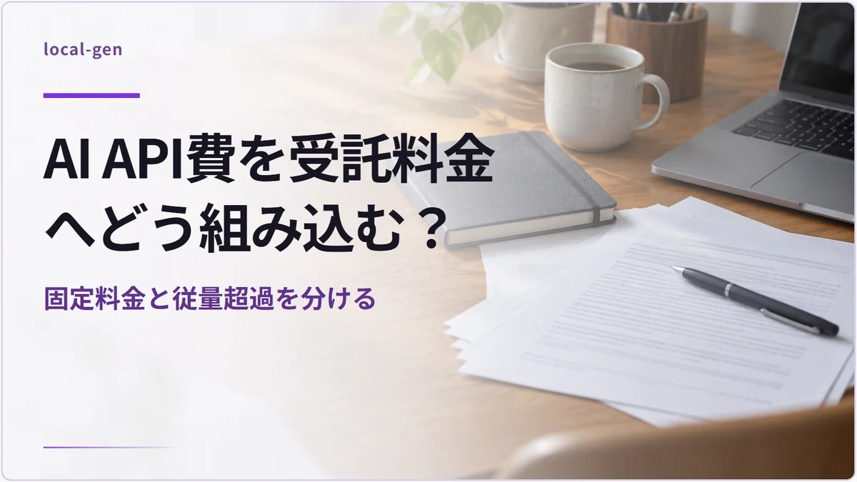 AI API費を受託料金へどう組み込む? — 固定料金と従量超過を分ける