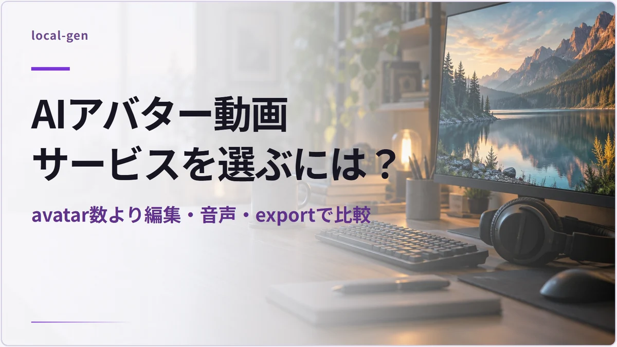 AIアバター動画サービスを選ぶには? — avatar数より編集・音声・exportで比較