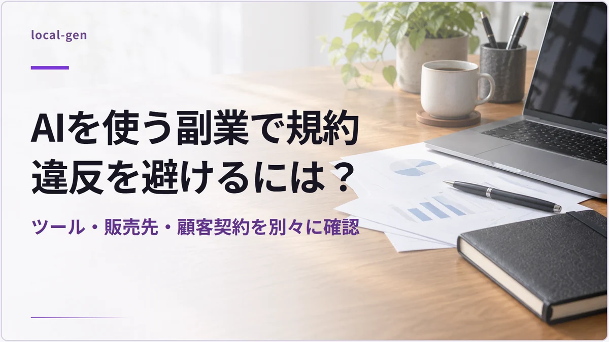 AIを使う副業で規約違反を避けるには？ — ツール・販売先・顧客契約を別々に確認