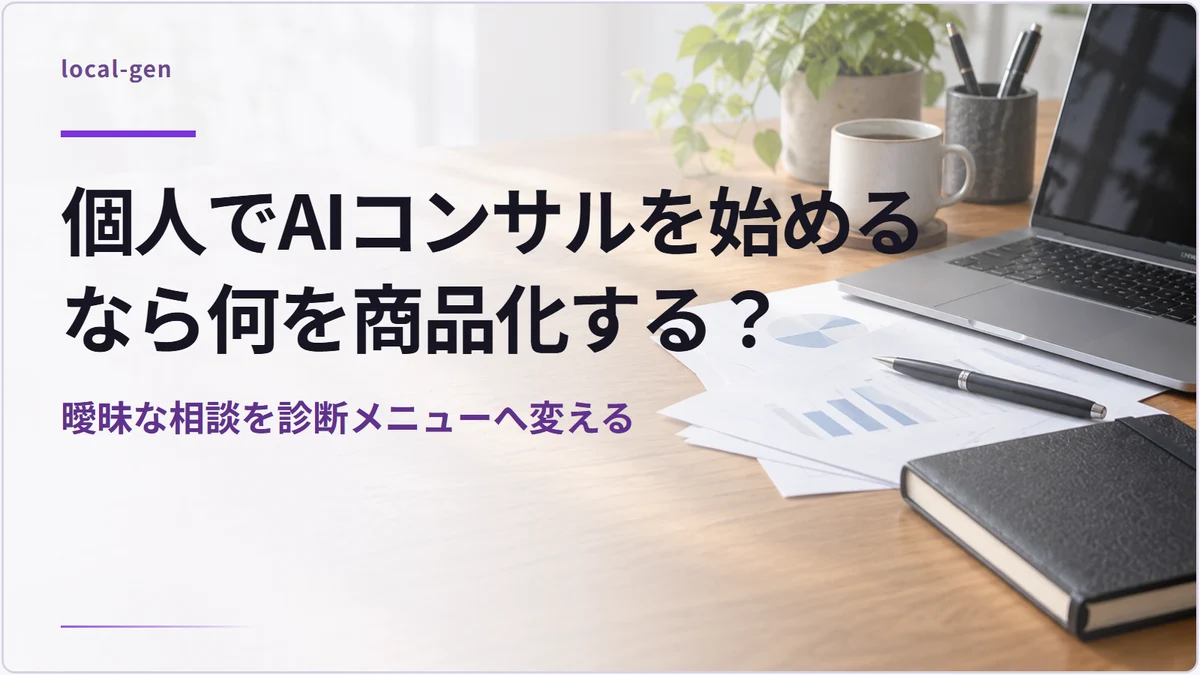 個人でAIコンサルを始めるなら何を商品化する？ — 曖昧な相談を診断メニューへ変える