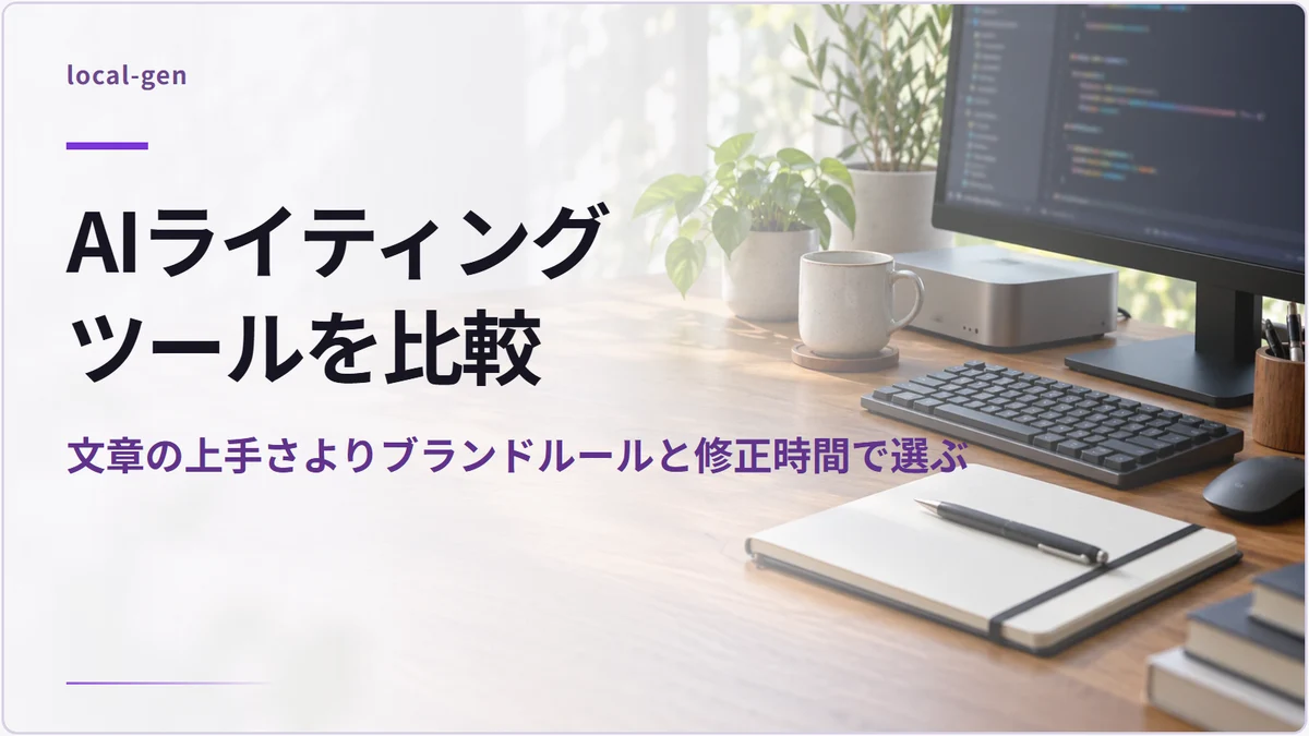 AIライティングツールを比較 — 文章の上手さよりブランドルールと修正時間で選ぶ