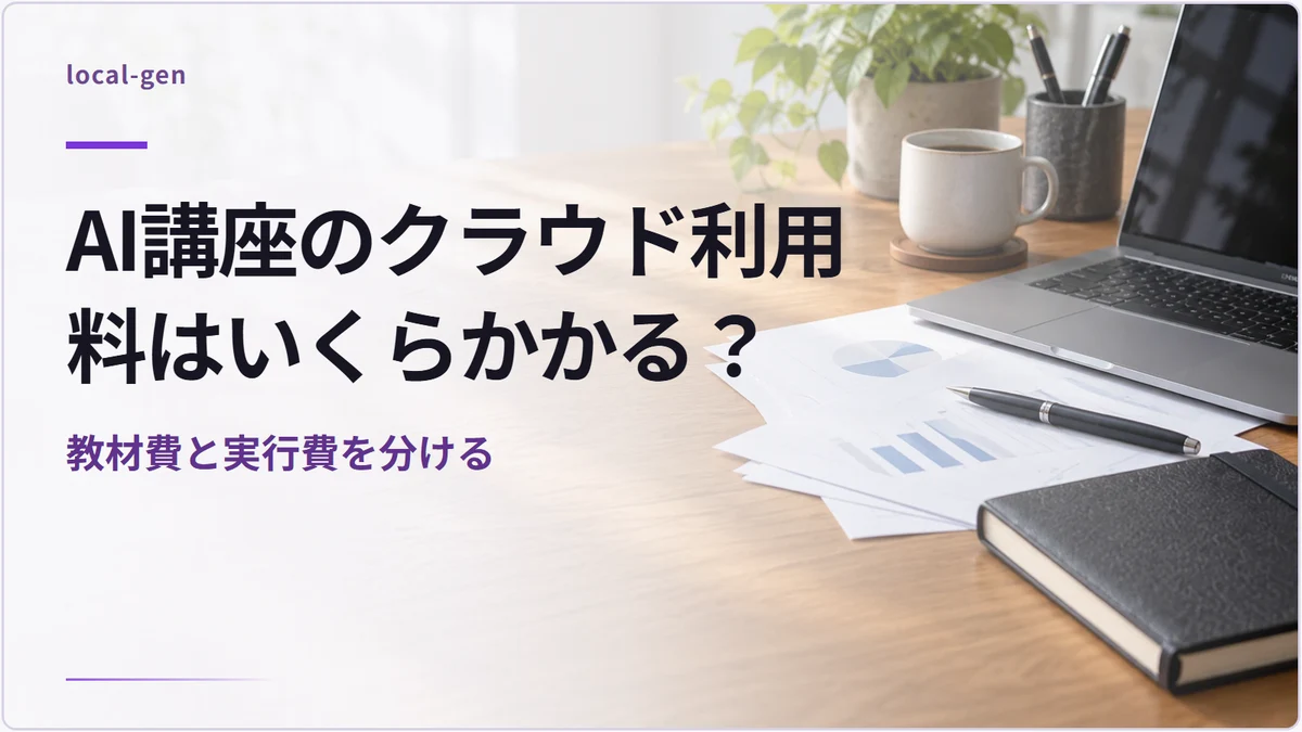 AI講座のクラウド利用料はいくらかかる？ — 教材費と実行費を分ける