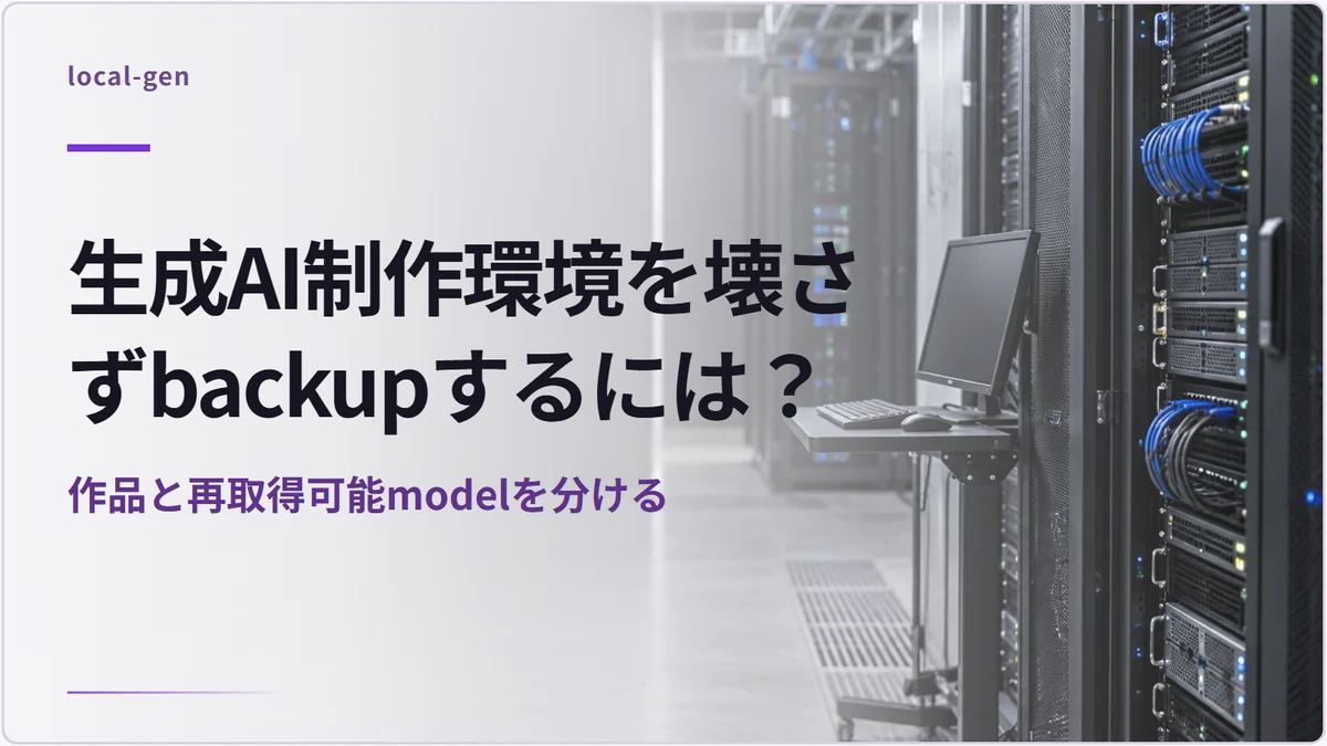 生成AI制作環境を壊さずbackupするには? — 作品と再取得可能modelを分ける