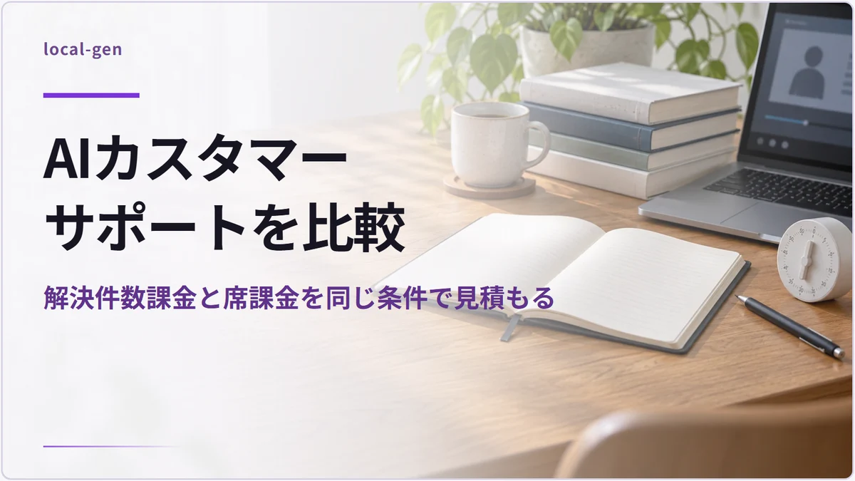 AIカスタマーサポートを比較 — 解決件数課金と席課金を同じ条件で見積もる