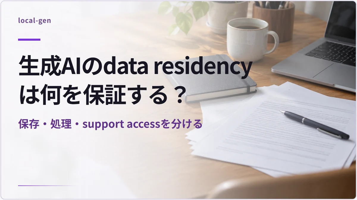 生成AIのdata residencyは何を保証する？ — 保存・処理・support accessを分ける