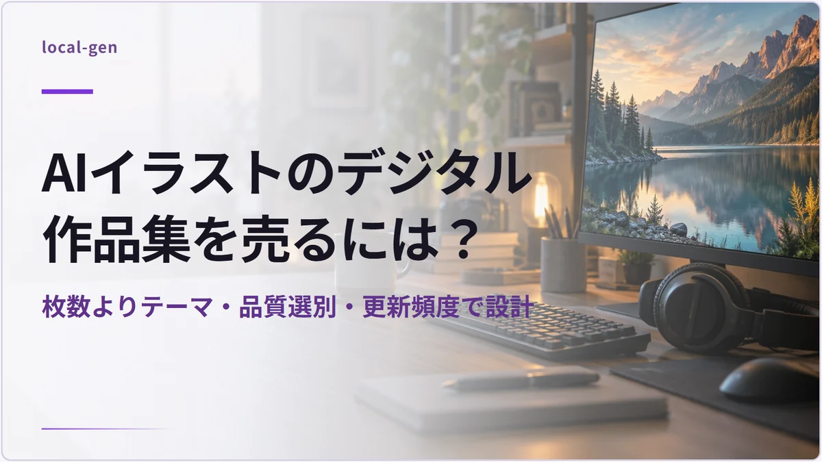 AIイラストのデジタル作品集を売るには？ — 枚数よりテーマ・品質選別・更新頻度で設計