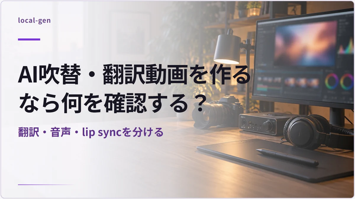 AI吹替・翻訳動画を作るなら何を確認する？ — 翻訳・音声・lip syncを分ける