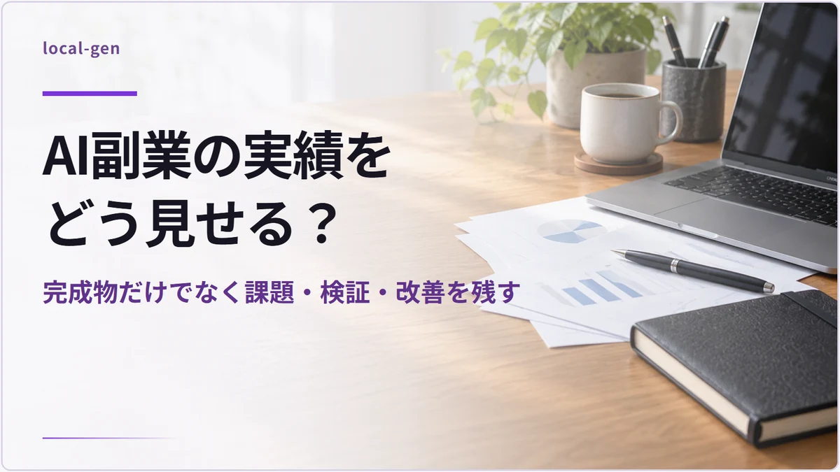 AI副業の実績をどう見せる？ — 完成物だけでなく課題・検証・改善を残す