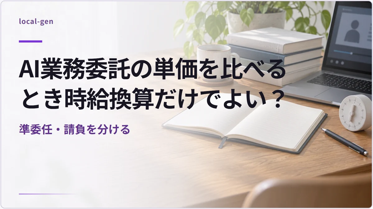 AI業務委託の単価を比べるとき時給換算だけでよい？ — 準委任・請負を分ける