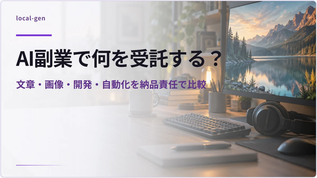 AI副業で何を受託する？ — 文章・画像・開発・自動化を納品責任で比較