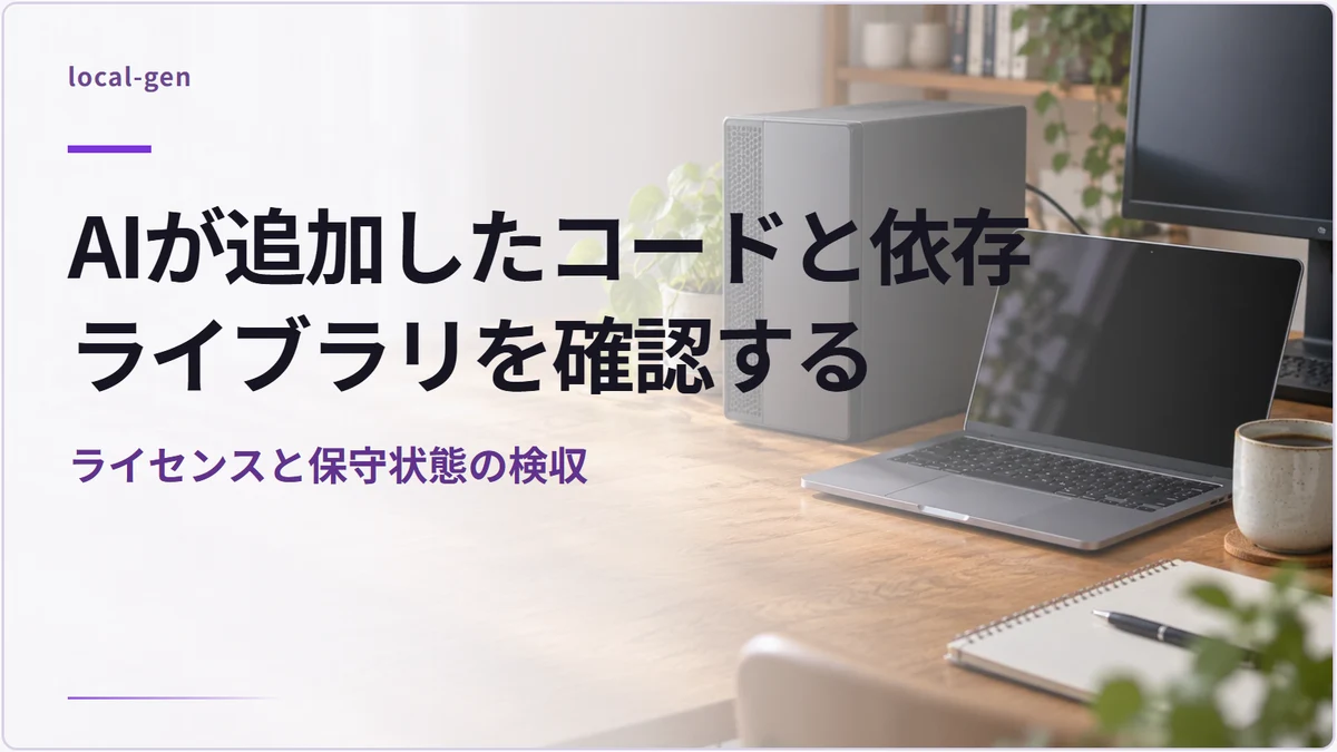 AIが追加したコードと依存ライブラリを確認する — ライセンスと保守状態の検収