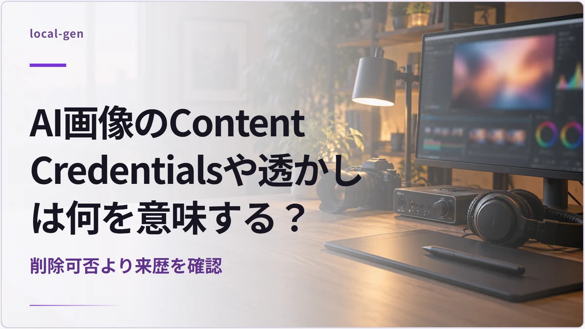 AI画像のContent Credentialsや透かしは何を意味する? — 削除可否より来歴を確認