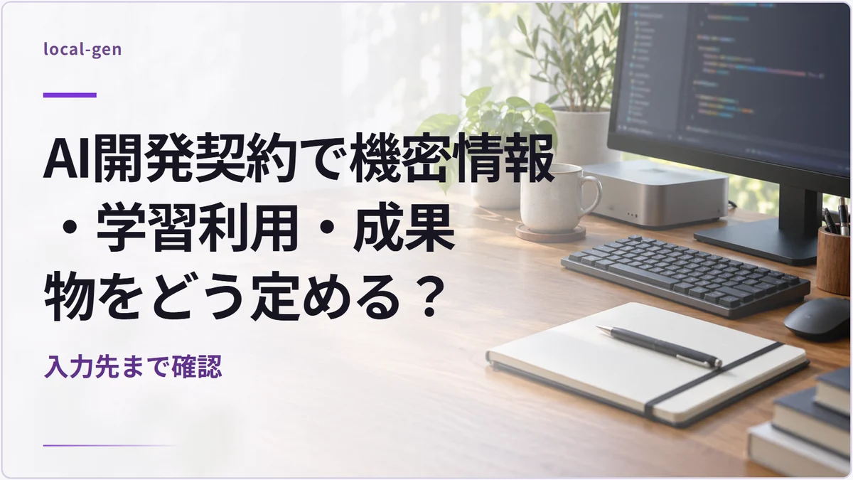 AI開発契約で機密情報・学習利用・成果物をどう定める？ — 入力先まで確認