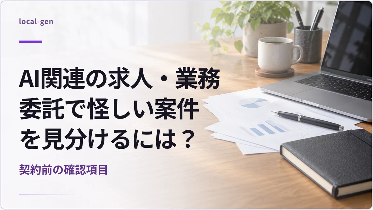 AI関連の求人・業務委託で怪しい案件を見分けるには？ — 契約前の確認項目