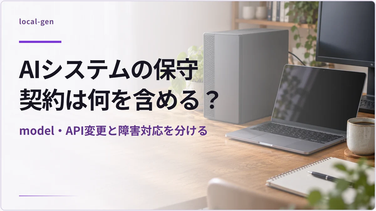 AIシステムの保守契約は何を含める？ — model・API変更と障害対応を分ける