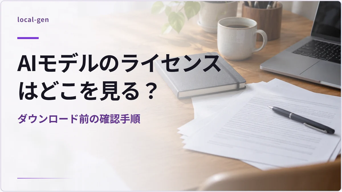 AIモデルのライセンスはどこを見る？ — ダウンロード前の確認手順