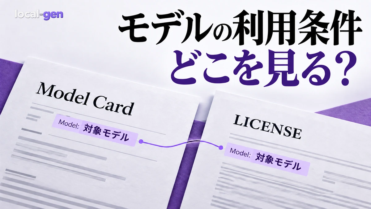 AIモデルのライセンスはどこを見る？ — ダウンロード前の確認手順