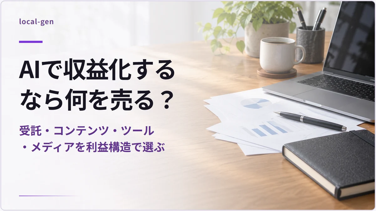 AIで収益化するなら何を売る？ — 受託・コンテンツ・ツール・メディアを利益構造で選ぶ