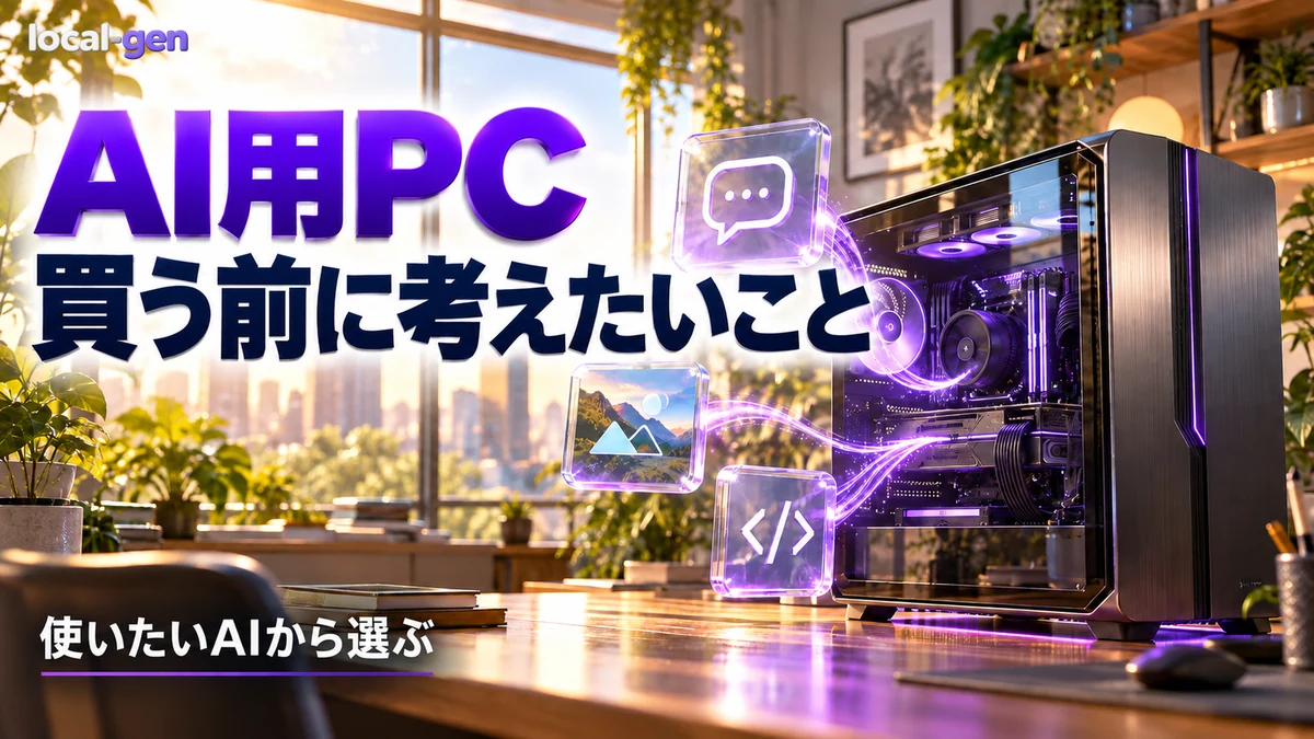 AI用PC 買う前に考えたいこと — 使いたいAIから選ぶ