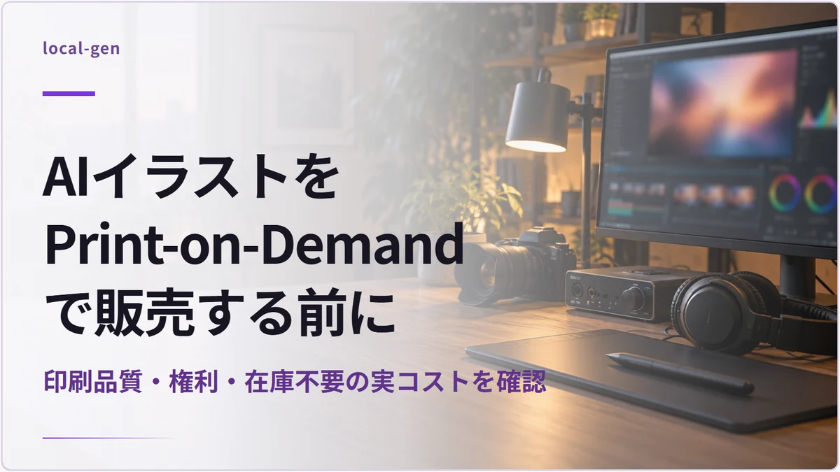 AIイラストをPrint-on-Demandで販売する前に — 印刷品質・権利・在庫不要の実コストを確認