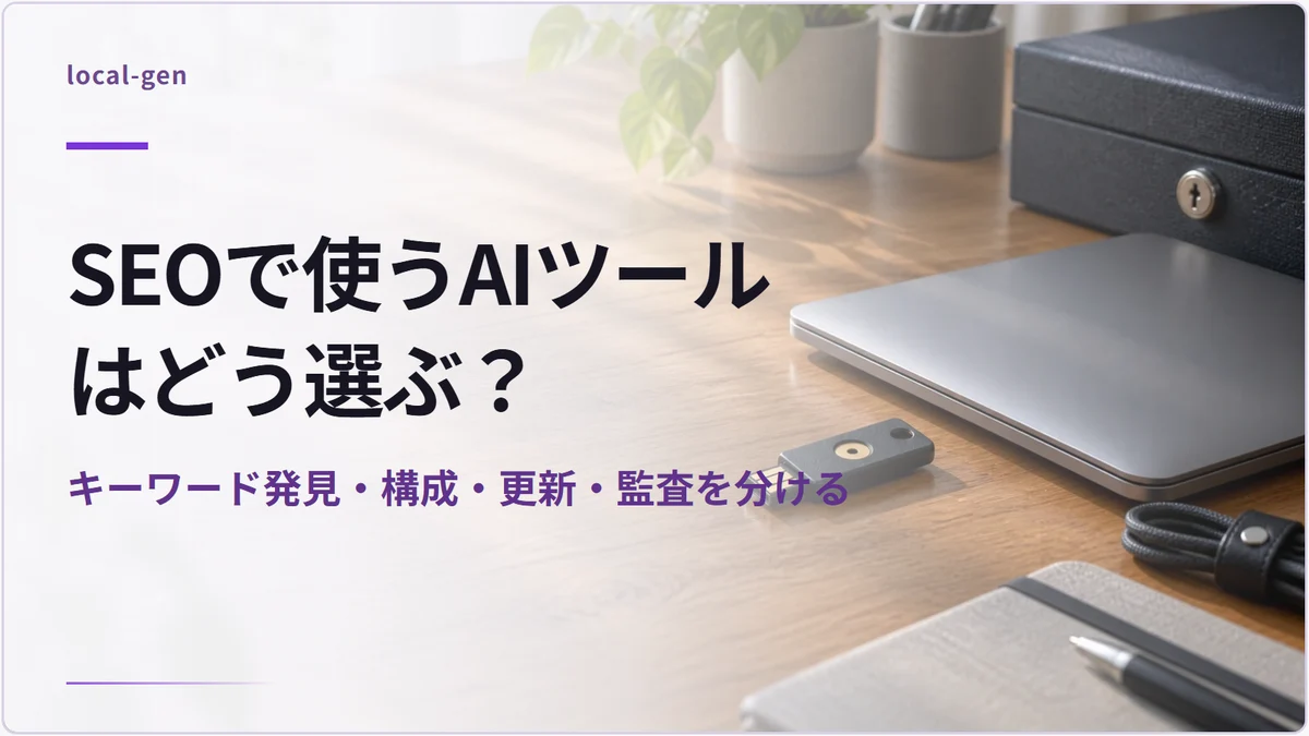 SEOで使うAIツールはどう選ぶ？ — キーワード発見・構成・更新・監査を分ける