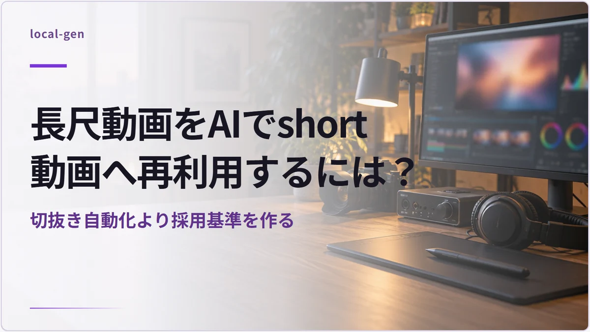 長尺動画をAIでshort動画へ再利用するには？ — 切抜き自動化より採用基準を作る
