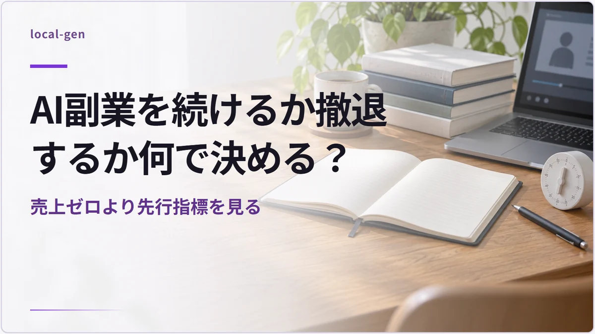 AI副業を続けるか撤退するか何で決める？ — 売上ゼロより先行指標を見る