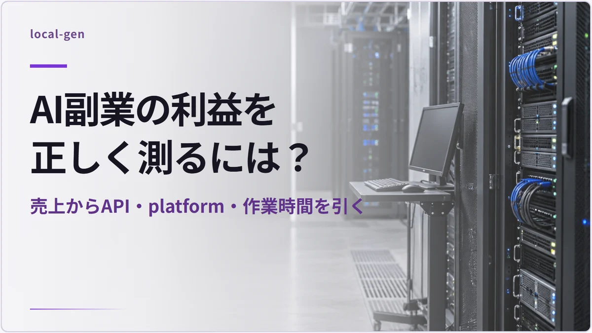 AI副業の利益を正しく測るには？ — 売上からAPI・platform・作業時間を引く
