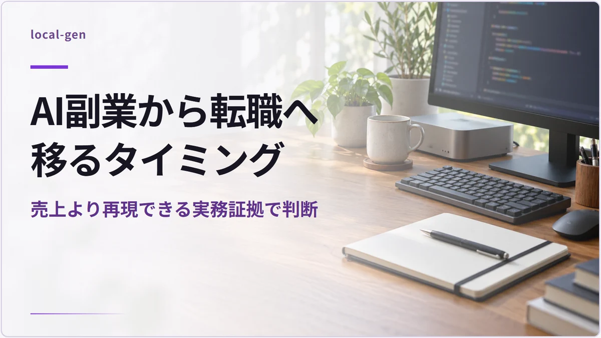 AI副業から転職へ移るタイミング — 売上より再現できる実務証拠で判断