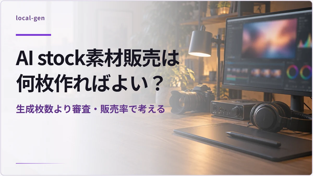 AI stock素材販売は何枚作ればよい？ — 生成枚数より審査・販売率で考える