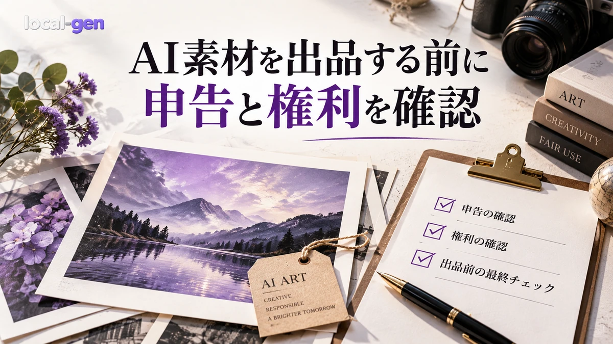 AI生成素材をストック販売へ出す前に｜各社の申告・権利・品質条件を確認