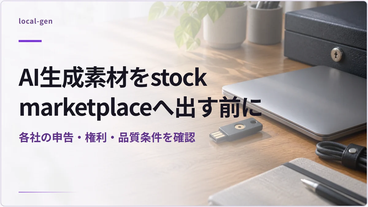 AI生成素材をstock marketplaceへ出す前に — 各社の申告・権利・品質条件を確認