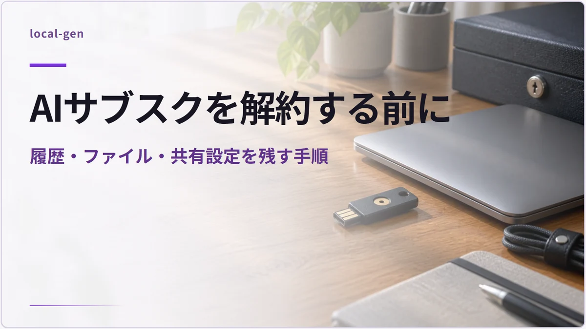 AIサブスクを解約する前に — 履歴・ファイル・共有設定を残す手順
