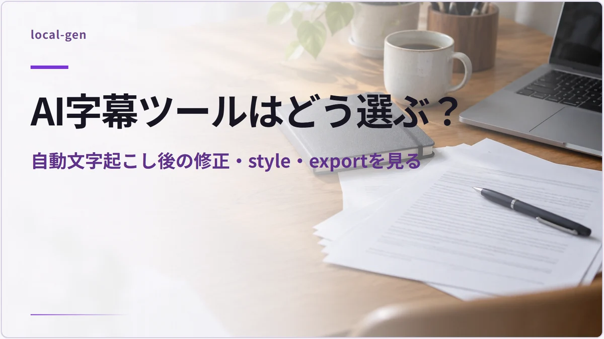 AI字幕ツールはどう選ぶ? — 自動文字起こし後の修正・style・exportを見る