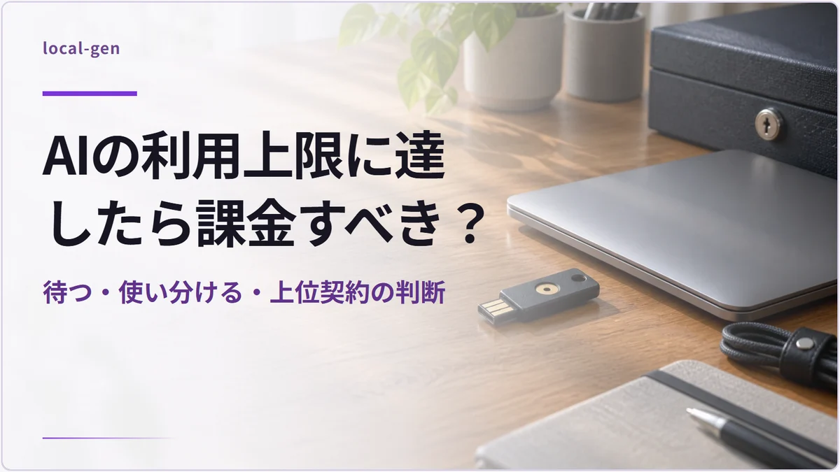 AIの利用上限に達したら課金すべき？ — 待つ・使い分ける・上位契約の判断