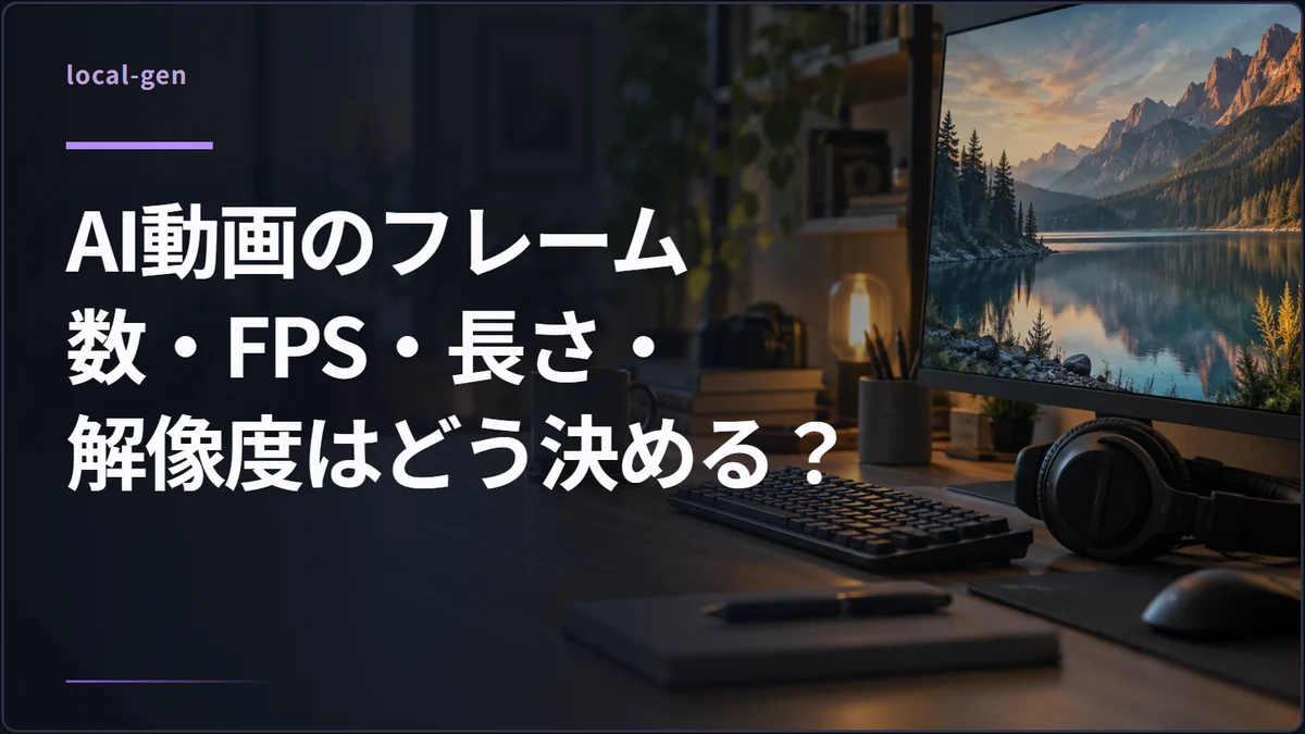 AI動画のフレーム数・FPS・長さ・解像度はどう決める？