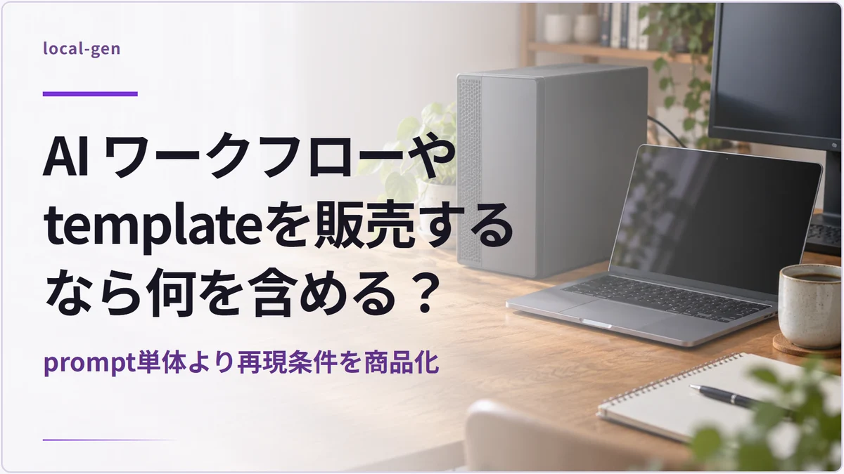 AI ワークフローやtemplateを販売するなら何を含める？ — prompt単体より再現条件を商品化