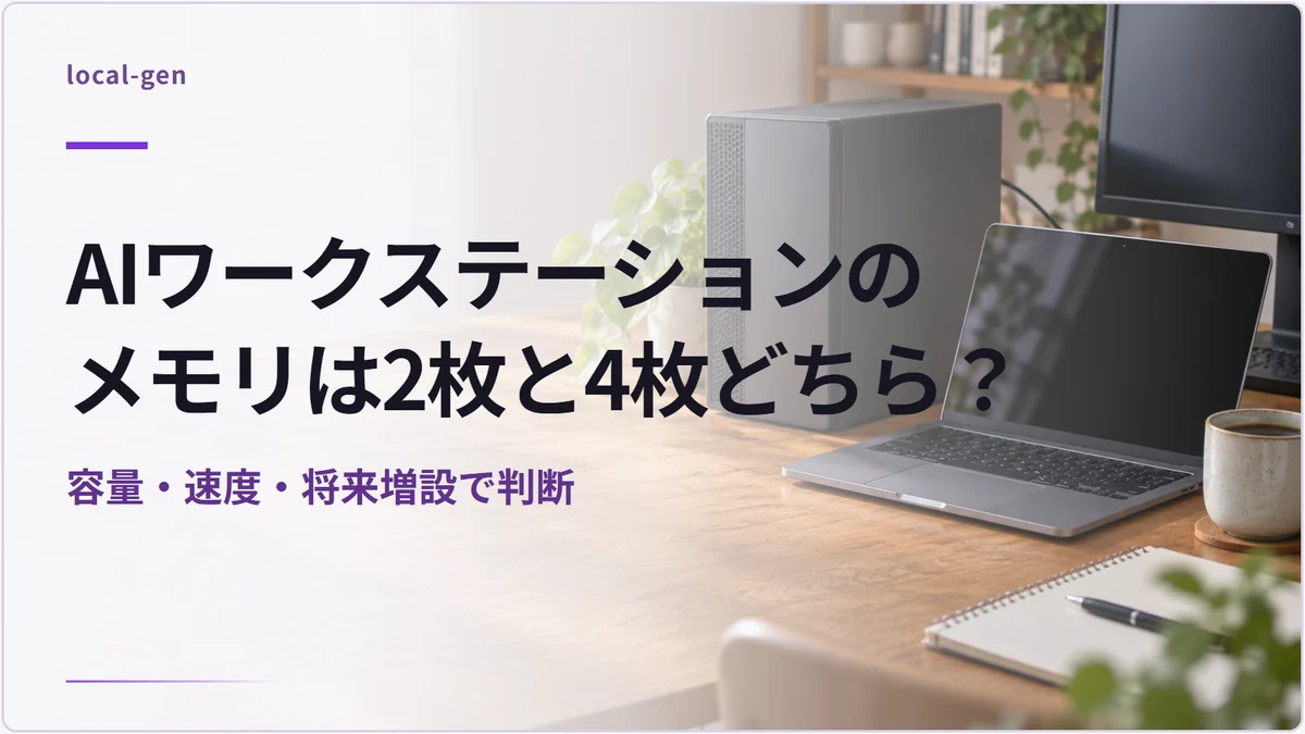 AIワークステーションのメモリは2枚と4枚どちら? — 容量・速度・将来増設で判断