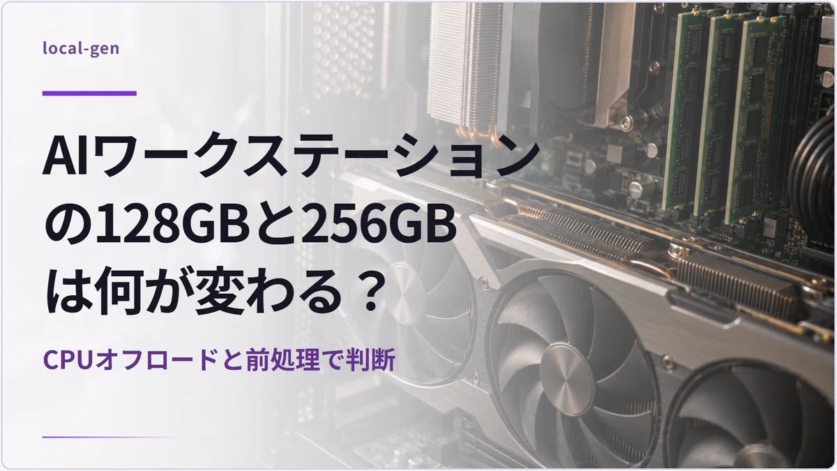 AIワークステーションの128GBと256GBは何が変わる? — CPUオフロードと前処理で判断