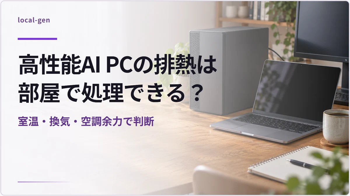 高性能AI PCの排熱は部屋で処理できる? — 室温・換気・空調余力で判断
