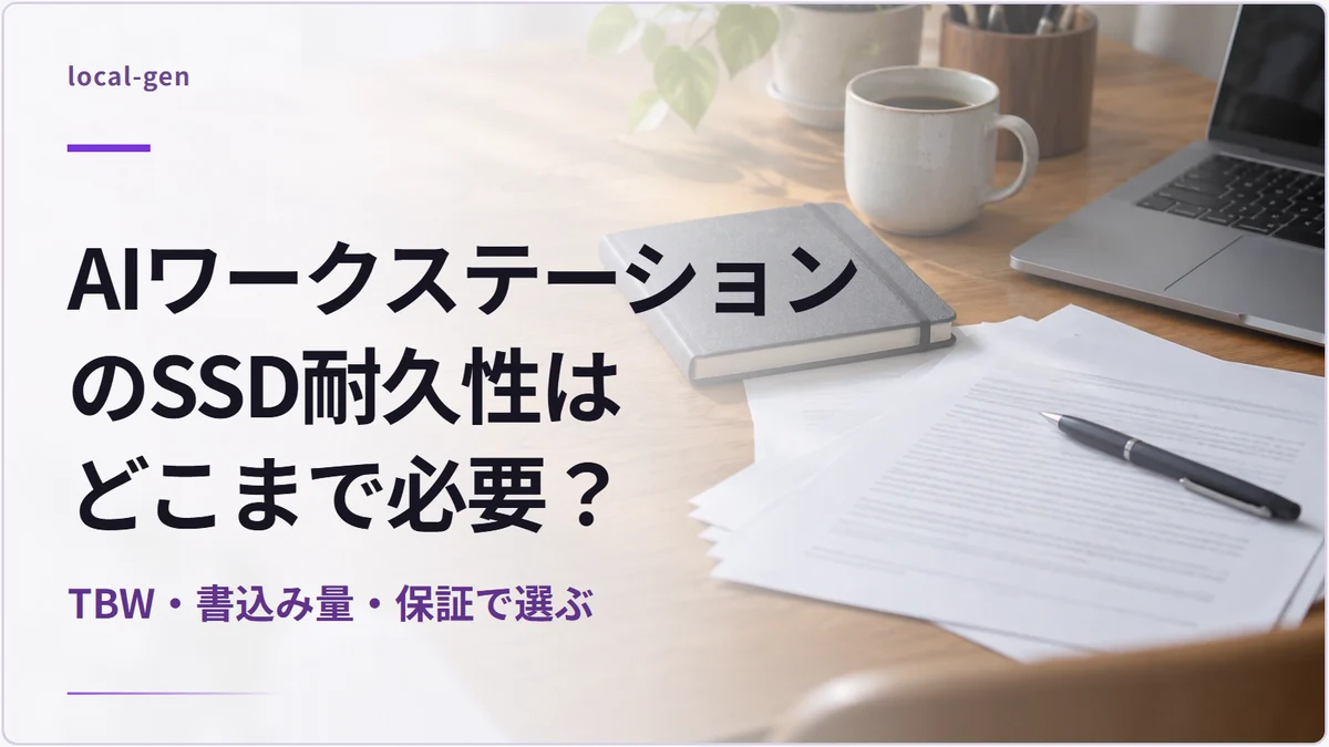 AIワークステーションのSSD耐久性はどこまで必要? — TBW・書込み量・保証で選ぶ