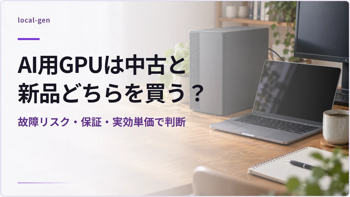 AI用GPUは中古と新品どちらを買う? — 故障リスク・保証・実効単価で判断