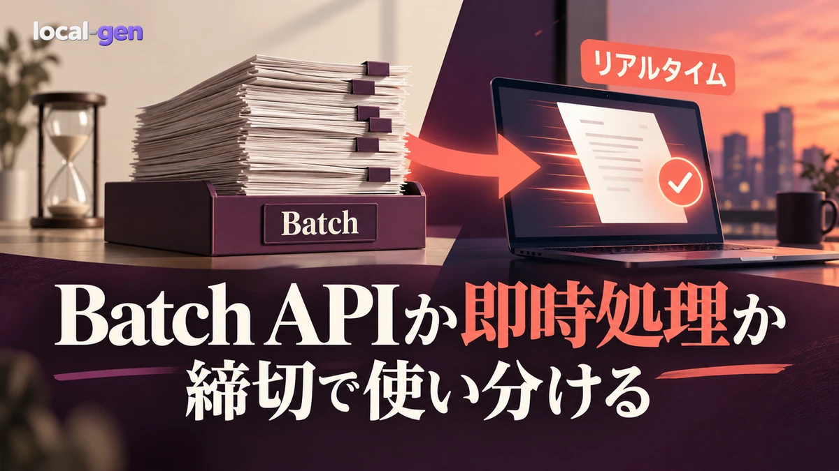 Batch APIとリアルタイムAPIはどう使い分ける？ — 締切と割引で判断