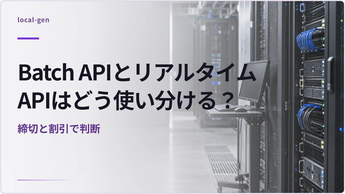 Batch APIとリアルタイムAPIはどう使い分ける? — 締切と割引で判断